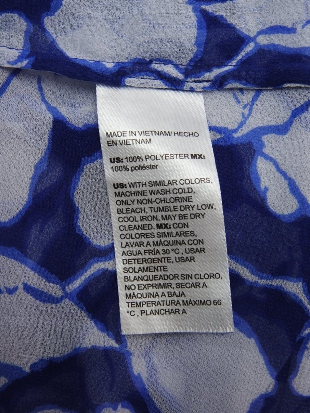 Chico's Georgette Blue White Floral Sheer Blouse Balloon Sleeve Sz 12  2 - Picture 8 of 11